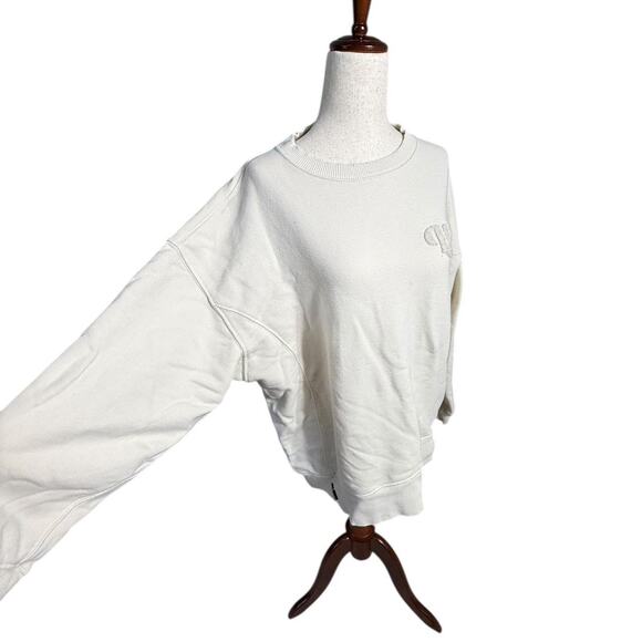 Cream aerie love crewneck sweatshirt baggy loose oversized small - Picture 4 of 5